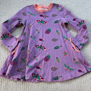 Piccolina Purple Kids tunic Dress with Colorful Bug geo Print